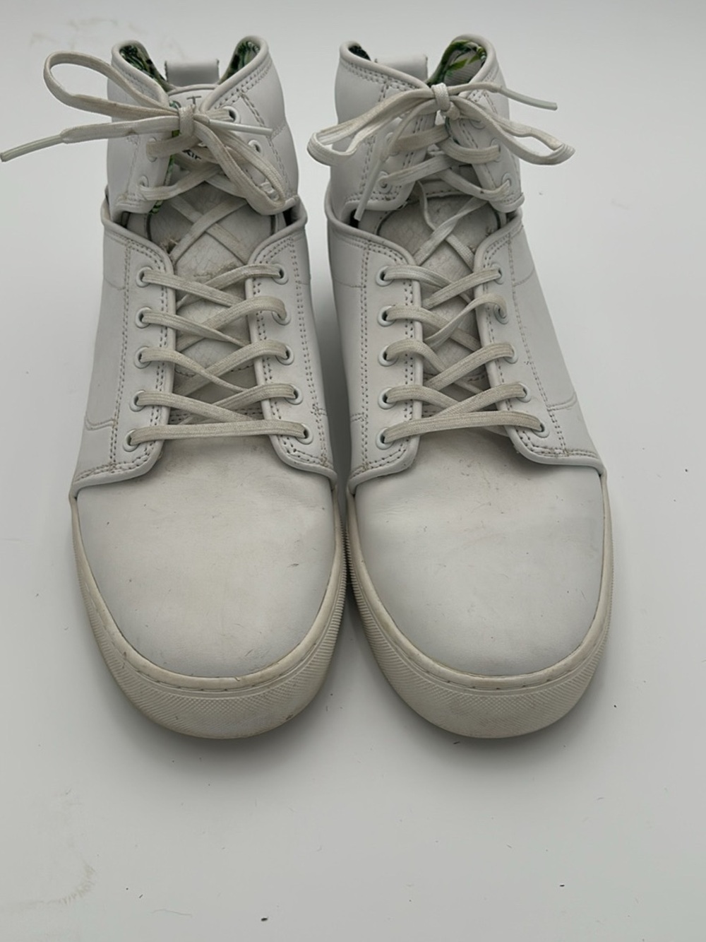 Vans White High-Top Leather Sneakers